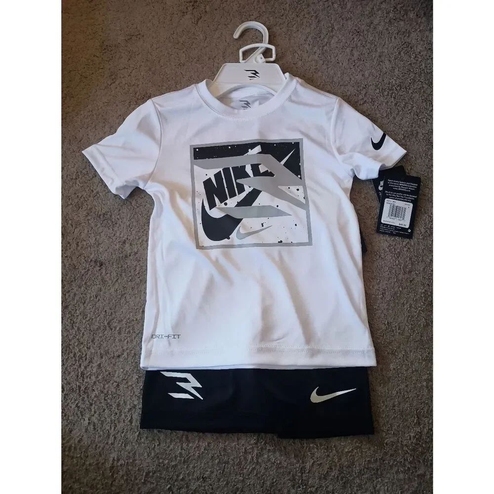 Nike Boys Russell Wilson Short Set Black/White Multiple Sizes BRAND NEW + TAGS